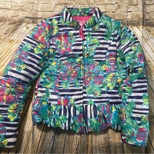 Lilly Pulitzer Green Mini Kate Puffer Jacket in Paradisio Resort
